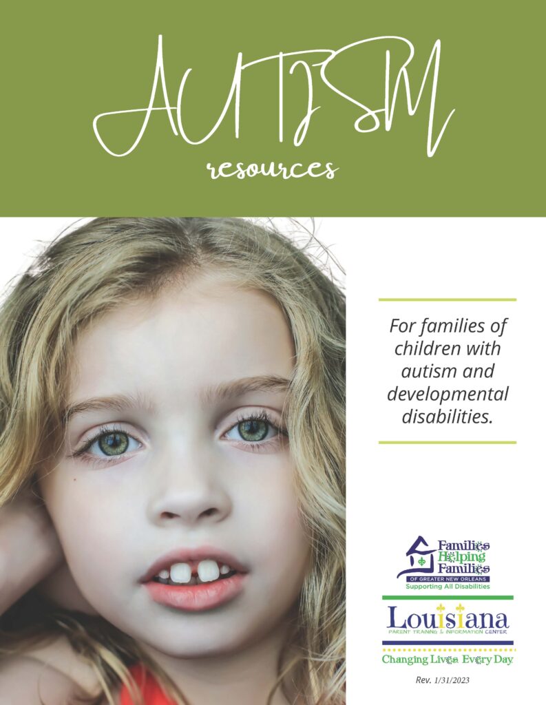 Autism Resource Guide Cover. Face of a Girl with Blonde Hair leaning on her hand.